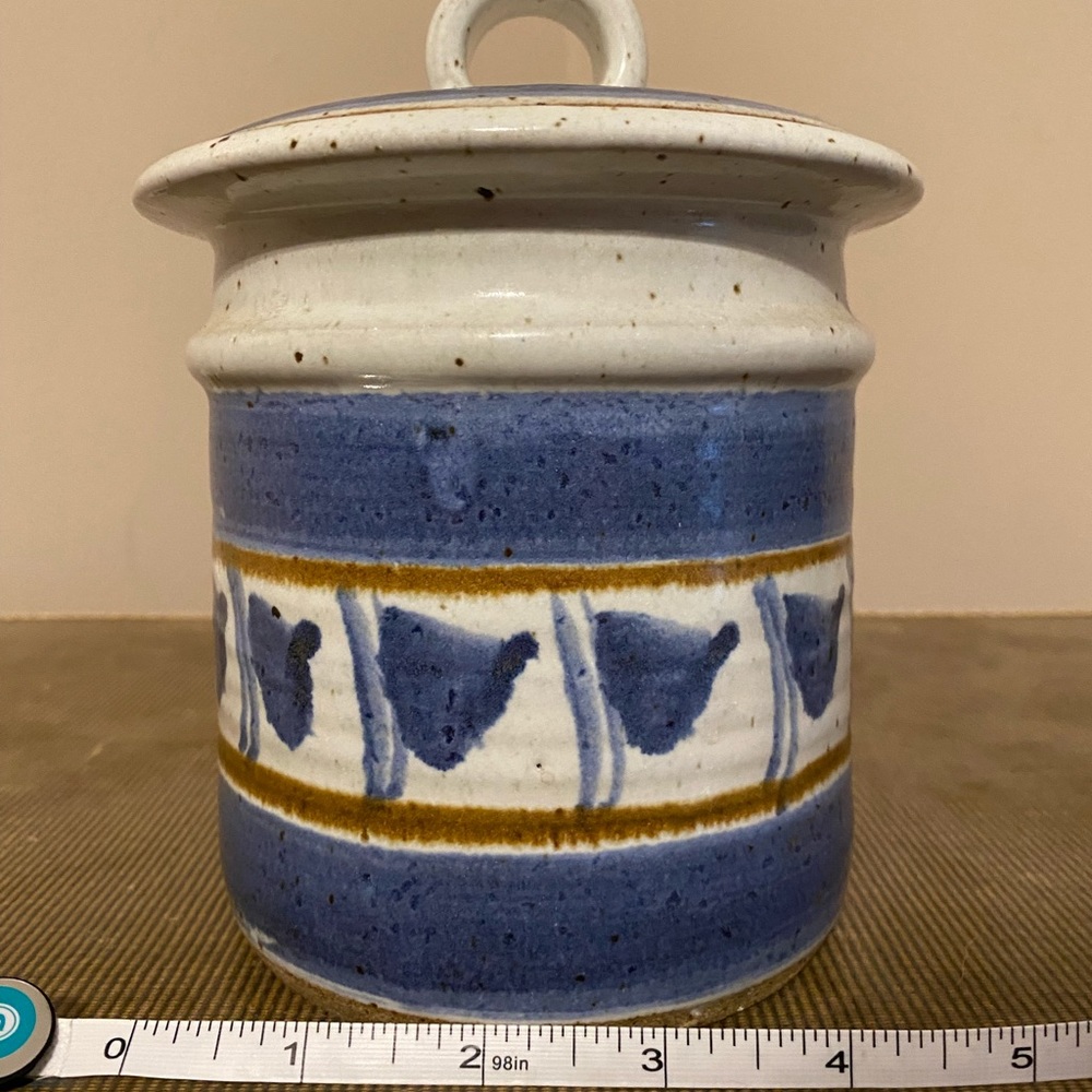 Boho Pottery Jar with Lid